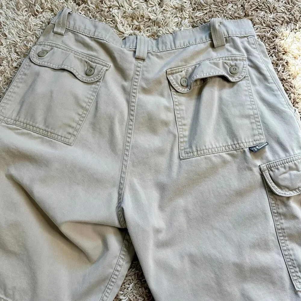 Vintage 90s Levi’s Silver Tab Beige Multi Pocket Cargo Shorts Men’s Size 33